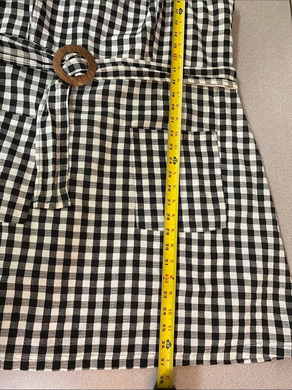 ASOS Black and White Gingham Belted Sundress - Picture 7 of 8